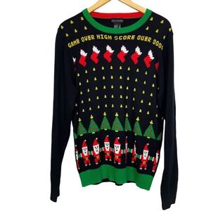 Alex Stevens Santa Invaders Video Game Ugly Christmas‎ Sweater Men's Size M NWT
